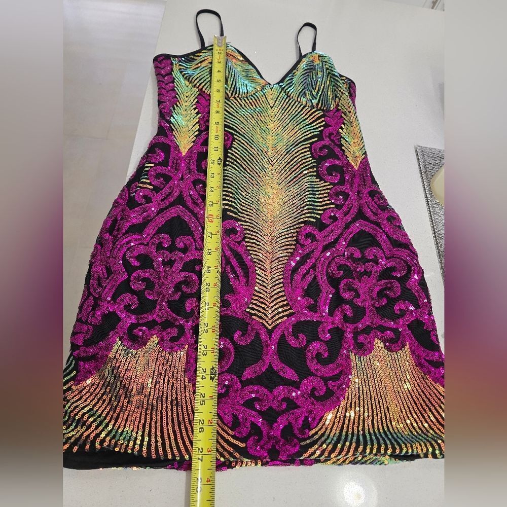 Never Worn- SHEIN Multicolor Sequin Midi Dress - Picture 17 of 17